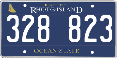 RI license plate 328823
