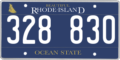 RI license plate 328830