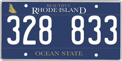RI license plate 328833