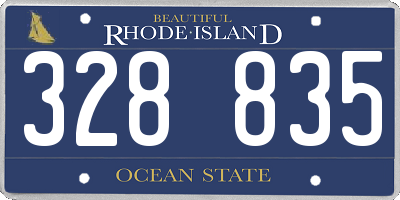RI license plate 328835