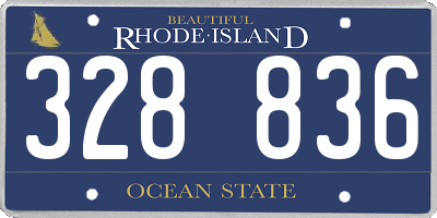 RI license plate 328836
