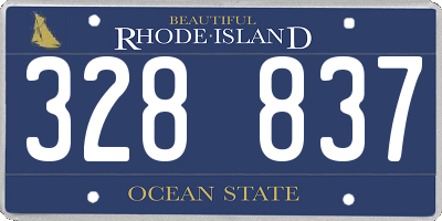 RI license plate 328837