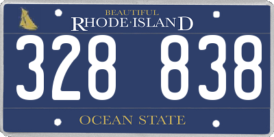 RI license plate 328838