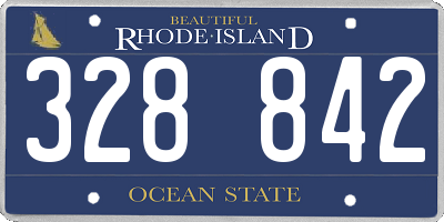 RI license plate 328842