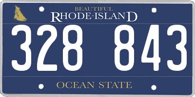 RI license plate 328843