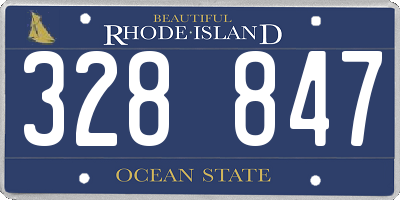RI license plate 328847
