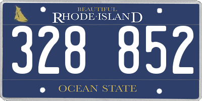 RI license plate 328852