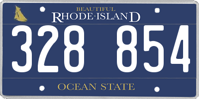 RI license plate 328854
