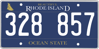 RI license plate 328857