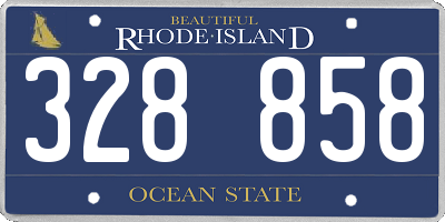 RI license plate 328858