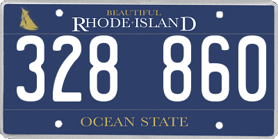 RI license plate 328860