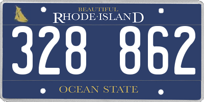 RI license plate 328862