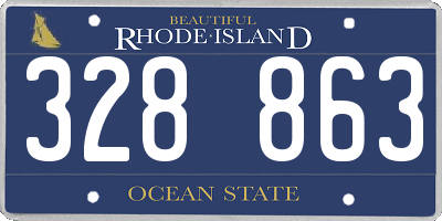 RI license plate 328863