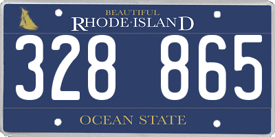 RI license plate 328865