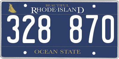 RI license plate 328870