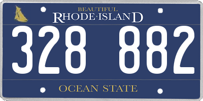 RI license plate 328882