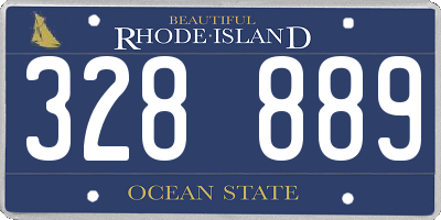 RI license plate 328889