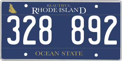 RI license plate 328892
