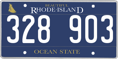 RI license plate 328903