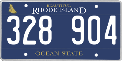 RI license plate 328904