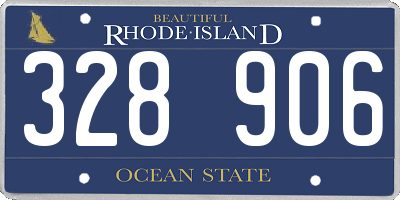 RI license plate 328906