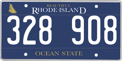 RI license plate 328908