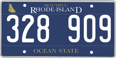 RI license plate 328909