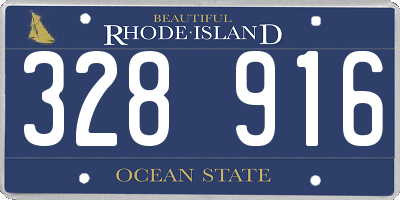 RI license plate 328916