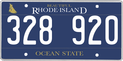 RI license plate 328920