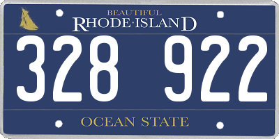 RI license plate 328922