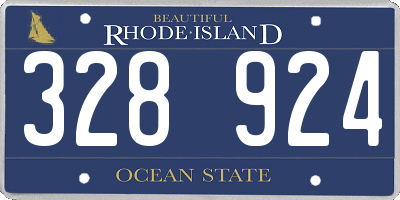 RI license plate 328924