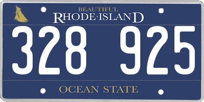 RI license plate 328925