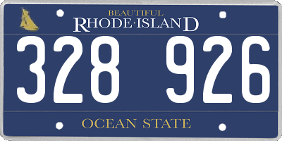 RI license plate 328926