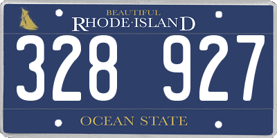 RI license plate 328927