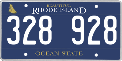 RI license plate 328928