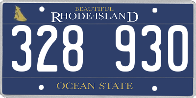 RI license plate 328930