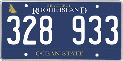 RI license plate 328933