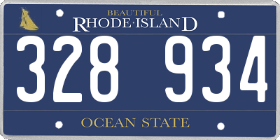RI license plate 328934