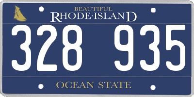 RI license plate 328935