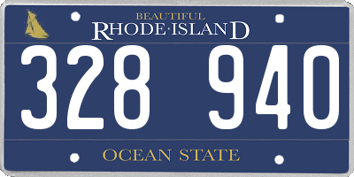 RI license plate 328940