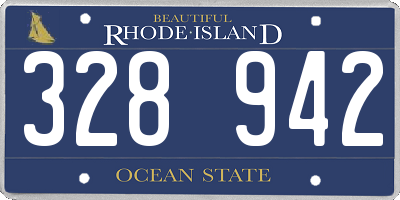 RI license plate 328942