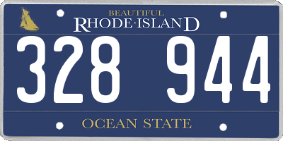 RI license plate 328944