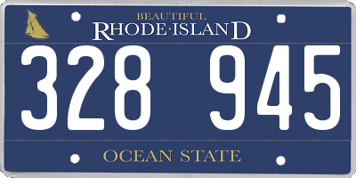RI license plate 328945