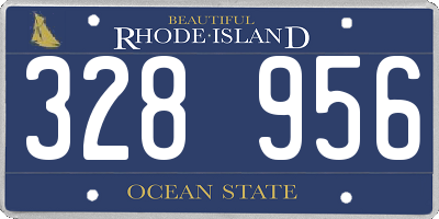 RI license plate 328956