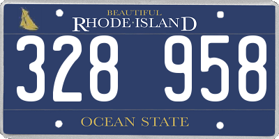 RI license plate 328958