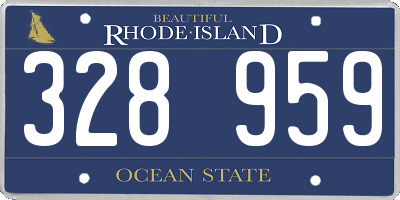 RI license plate 328959