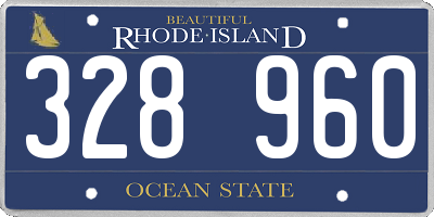RI license plate 328960