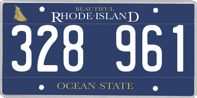 RI license plate 328961
