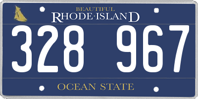 RI license plate 328967