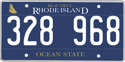 RI license plate 328968